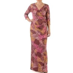 24/7 Boho Animal Print Patchwork Bodycon Maxi Dress Size M NWT Faux Wrap Fitted