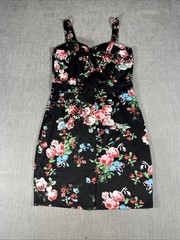 JustFab Black Floral Dress Size L