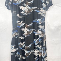 Attitudes by Renee Black and Brown Abstract Dress 3XP