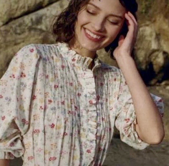 Doen Stanton Floral Cotton Voile Dress M NWT Feminine Ruffles Pintucks Stunning