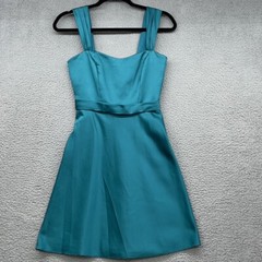 David&rsquo;s Bridal Womens Mini Dress Green Sleeveless Strap Sweetheart Size 2