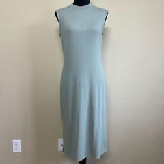 Prologue dress women small sleeeveless mock neck midi length green