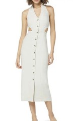 favorite daughter Ivory Button Up Halter Dress With Cutout Size 12 NWT