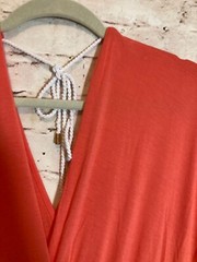 Boston Proper Maxi Dress Womens Large Coral Orange Tie Back Ultra Stretch Long