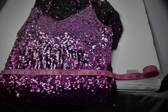 Maner Purple Ombre Sequin Maxi Dress Medium Sleeveless Formal Evening Gown