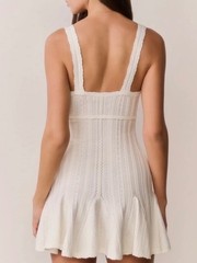 NWT LoveShackFancy Tabatha Stretch Pointelle Mini Dress In White Tea, NEVER WORN