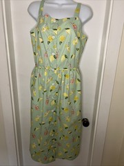 Women’s Sarah Patrick Newport, RI Sundress Cotton Lined Lemonade Print Size 6