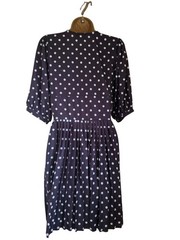 Asos Design Black and White Polka Dot Knee Length Dress Size 10