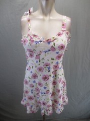 FOREVER 21 Size S Womens Floral Cami Open Ruched Back Short Flare Sundress 819