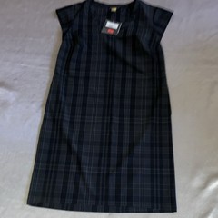 Eddie Bauer Women’s Shift Dress, XS, Black/Gray Plaid, V-Neck, Short Sleeve