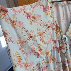 Tribe Kelley Bella Boho Beach Goddess Chiffon Maxi Kaftan Cover Up Dress L/XL