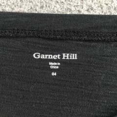 Garnet Hill Dress Womens 4 Black Cotton 3/4 Sleeve Mini Shift Front Pockets