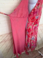 Y2K LAUREN RALPH LAUREN 100% silk floral wrap maxi dress size 12