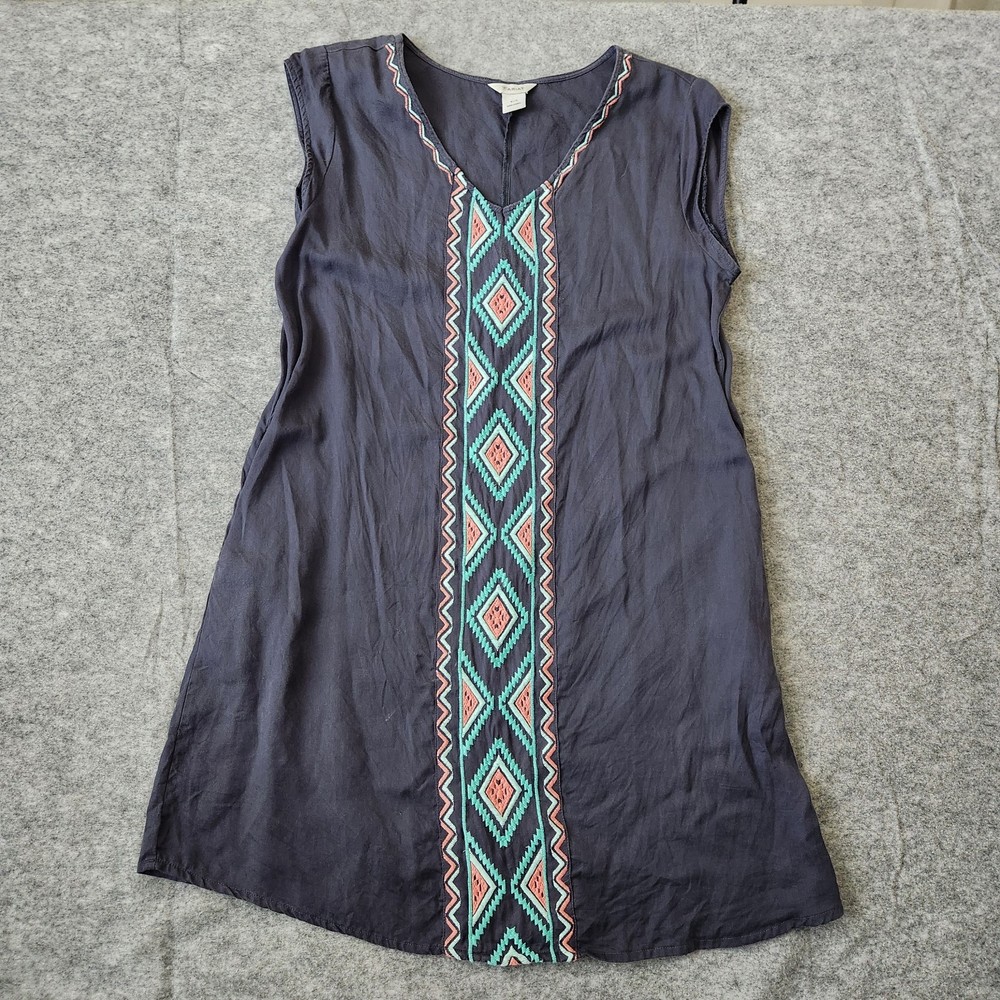 Ariat Western Aztec Tencel Midi Dress Women&rsquo;s S Blue Pockets Cowgirl Rodeo Indie