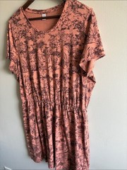 Old Navy XXL Desert Cactus Print Knit Dress Light Coral Short Sleeve Cotton