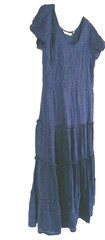 Soft Surroundings Tiered Blue Maxi Dress Women&rsquo;s S Kara Shimmer Sequin Cowgirl