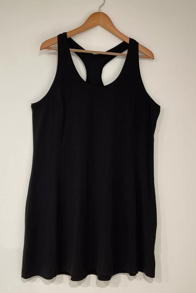 Athleta On My Way Dress 1X Black Racerback Tank