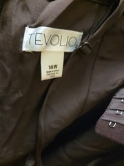 Tevolio Women&rsquo;s Dress 16W Removable Straps Brown