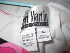 Sheri Martin NY Pink Floral Pin Up Retro 97% Cotton Sleeveless Dress Size 14