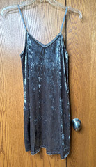 Mudd Babydoll Gray Crushed Velvet like Cami Slip Dress Mini Party Womens Size XS