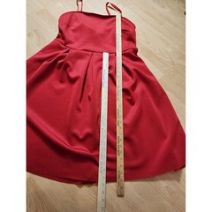 Lane Bryant Optional Straps Red Fit & Flare Pleat Dress Pockets Scuba Stretch 14