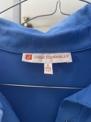 Jude Connally blue with texture Susanna collared shirt dress, Small