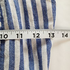 Shein Dress Womens XS White Blue Striped Button Through Side Pockets Belted