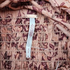 Free People Smock It To Me Mini Dress Women&rsquo;s Size Small Apricot Combo NWT