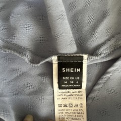SheIn Women’s M 6 Short Sundress Square Neck Slate Blue Ruffle Straps