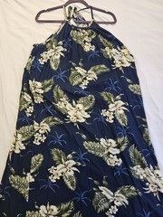 Hawaiian Station Women&rsquo;s Long Flowing Blue Floral Dress Size One Size Fits All