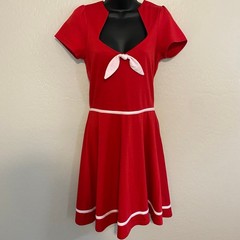Rock Steady Womens Size Large Dress Nautical Sweetheart Bow Retro Pinup