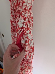 Universal Thread Red White Floral Midi Sundress Cut Out in Back Size M Cotton