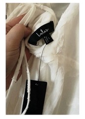 Lulus White Embroidered Lace Up Back Maxi Dress Size Large New!