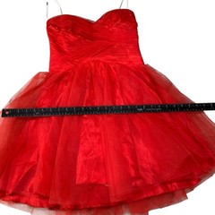 Roberta Red Strapless Tulle Party Mini Dress Size 9 Sweetheart Formal Prom