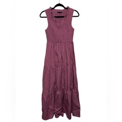 41 Hawthorn Pink Purple Smocked Tiered Sleeveless Midi Maxi Dress Small Summer