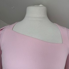 Roland Mouret Dress Size 12 Light Pink Asymmetric Hem Diagonal Neckline Charwell