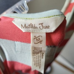 Matilda Jane Size Medium Platinum Serendipity Dress Striped Floral Pick Up Skirt