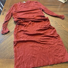 Women&rsquo;s Long Sleeve Rib-Knit Maxi Dress – A New Day Maroon Large