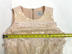 Eliza J Womens Pink Sequin Fringe Flapper 20s Dress Size 4 Petite Soft Party