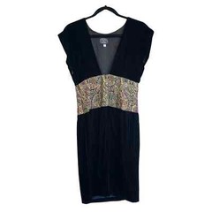 Vintage Jennifer Moore Black Velvet Mini Cocktail Dress Size 4 Made In USA