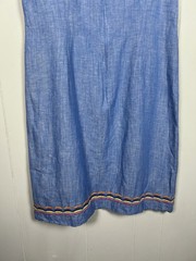 Talbots Linen Shift Dress Pastel Scallop Embroidery