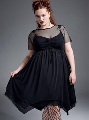 Torrid Nightfall Mesh Mini Dress with Hardware Straps Deep Black Size 2X NWOT