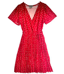 Lark Grey Polka Dot Pleated Mid Century Mod Retro Midi Dress Womens PXL
