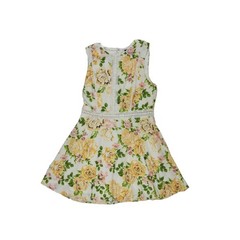 Disney Princess Fit & Flare Dress Women&rsquo;s Size Medium Yellow Floral Crochet Lace