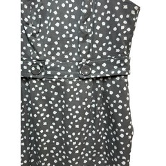 Robbie Bee Polka Dot Sheath Dress Sleeveless Gray White Size 8