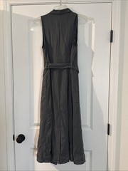 Women&rsquo;s Button-Front Belted Midi Shirtdress A New Day Gray Womens MEDIUM