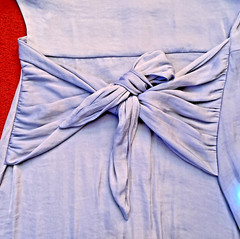 Mi Ami Women’s/Short Sleeve/Button Up/Long/Light Blue Dress/Back Bow-Size XS