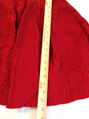 BEBE Red Fit & Flare Knit Ribbed Mini Dress L Sexy Be Mine Holiday Playful Chic