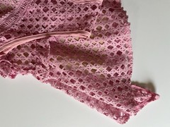 Pink Basketweave Guipure Lace Peplum Dress KP Fashion Shop Party Dress