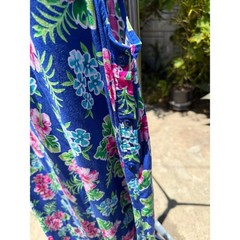 Vintage 90s Jennifer Moore Shift Maxi Dress Large Tropical Hibiscus